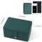 Compact Travel Jewelry Box for Women & Girls – 3-Layer PU Leather Jewelry Organizer with Adjustable Storage for Rings, Earrings, Necklaces & Bracelets, Portable Green Jewelry Case (Small)